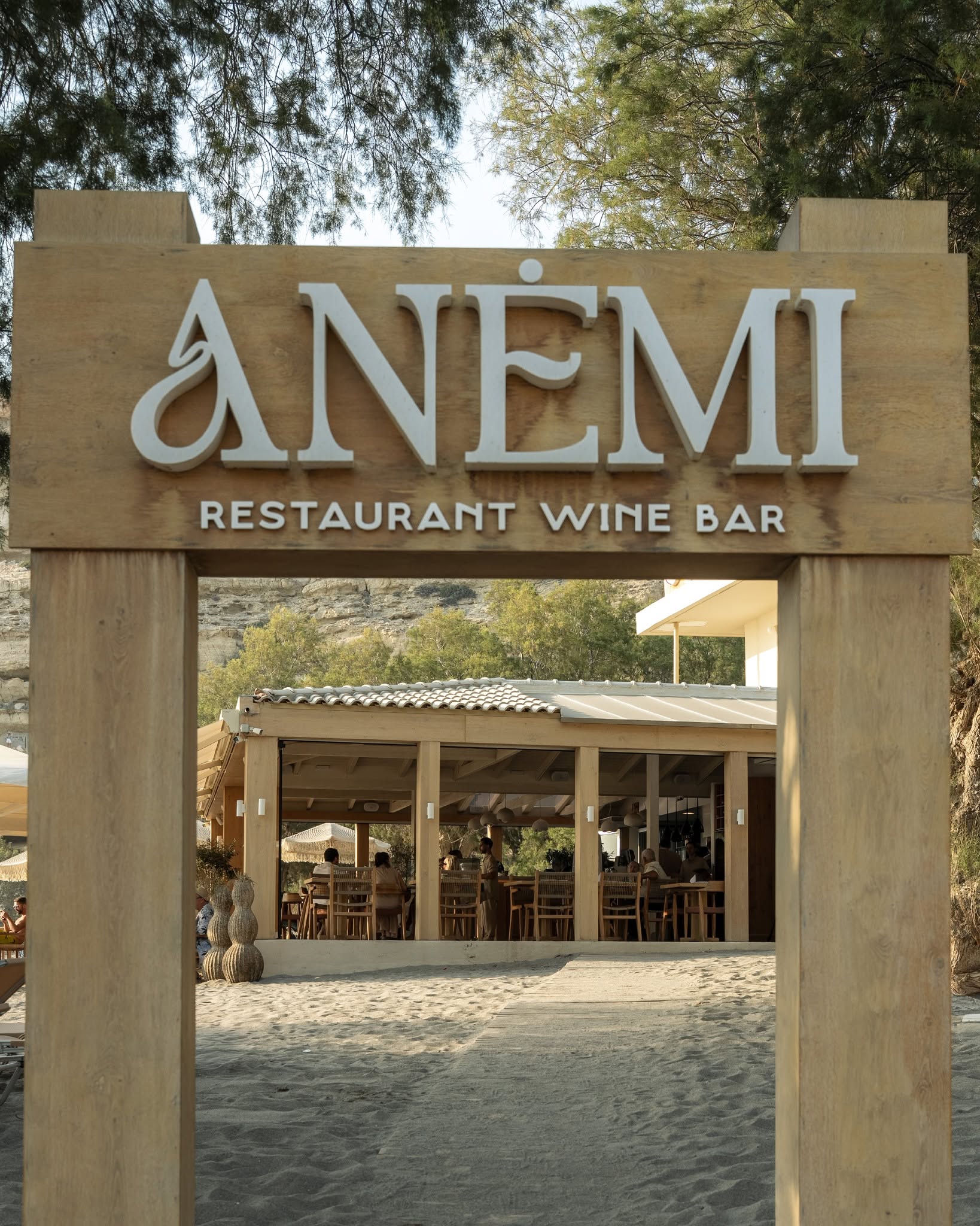 Anemi restaurant front sign